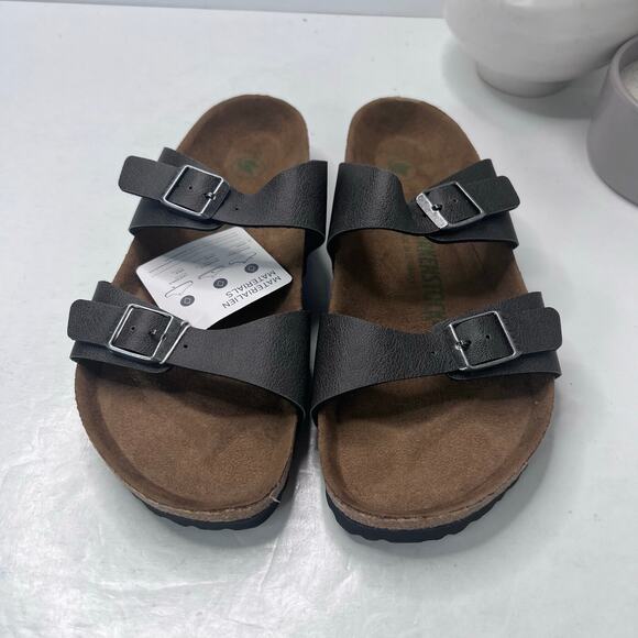 Birkenstock Arizona BS Vegan Buckle Sandal Gray Men 5 Women 7 EU38 NWOB - Picture 1 of 9